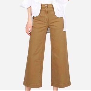 Everlane wide leg crop pants sz 12 Beige.